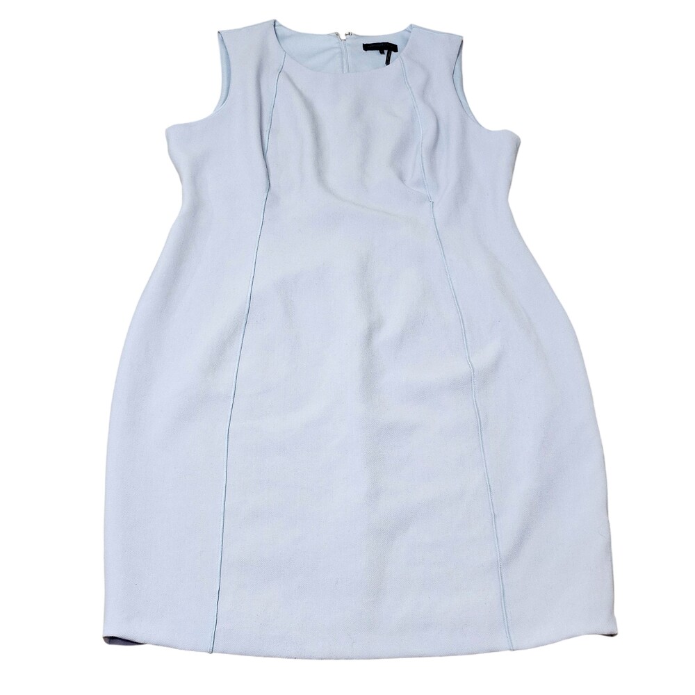 Donna Karan New York Dress Womens 14 Blue Sheath Lined Sleeveless Knee Workwear